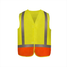 High visibility roadway security mens workwear safety vest with reflective strips